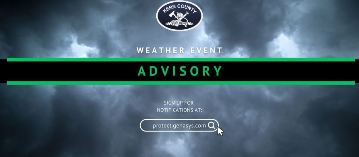 Kern County Fire Department Weather Advisory banner