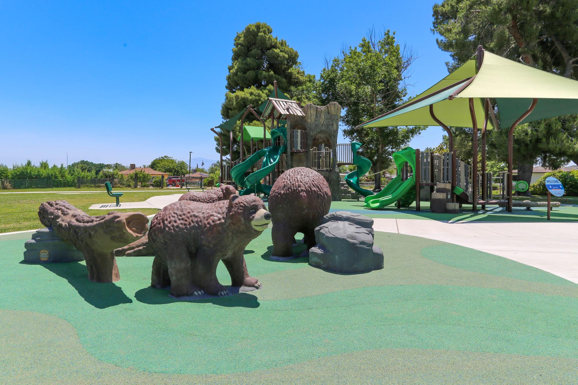 Photo of park playground with bears