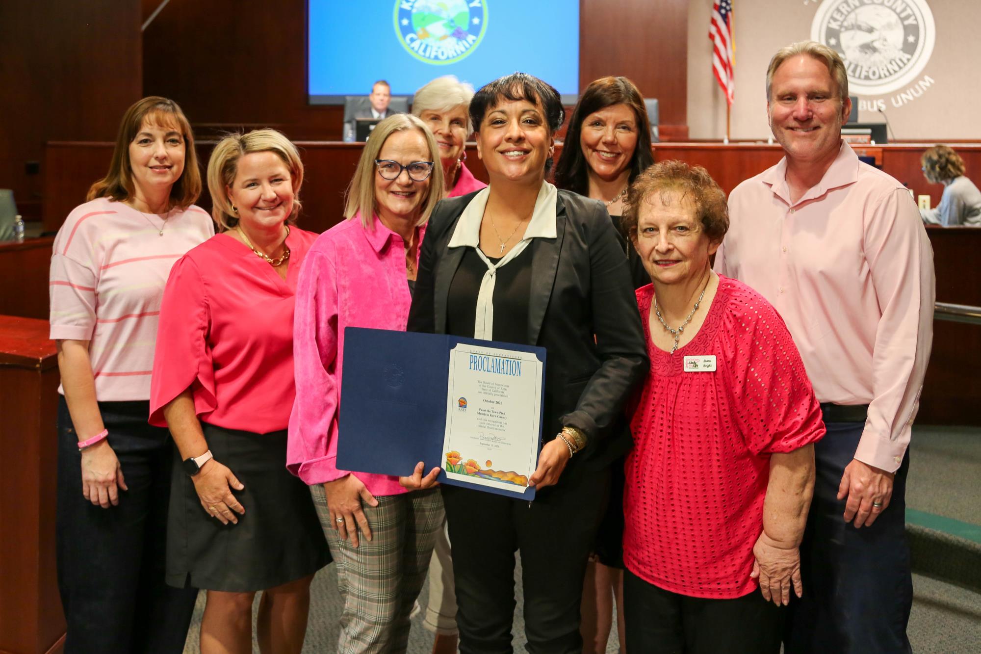 Board of Supervisors proclamation for Breast Cancer Awareness Month