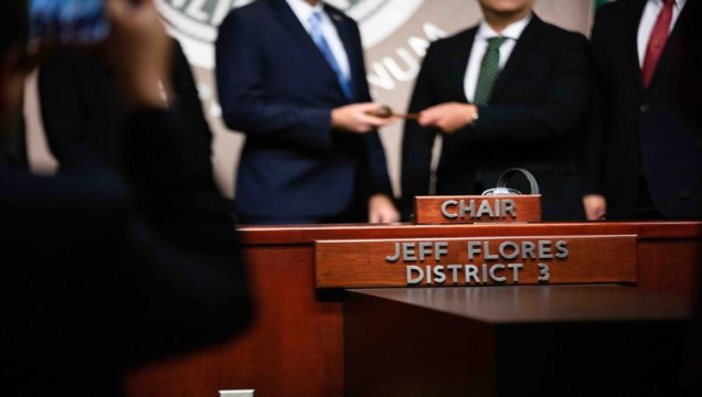 Jeff Flores is named chairman of the Board of Supervisors